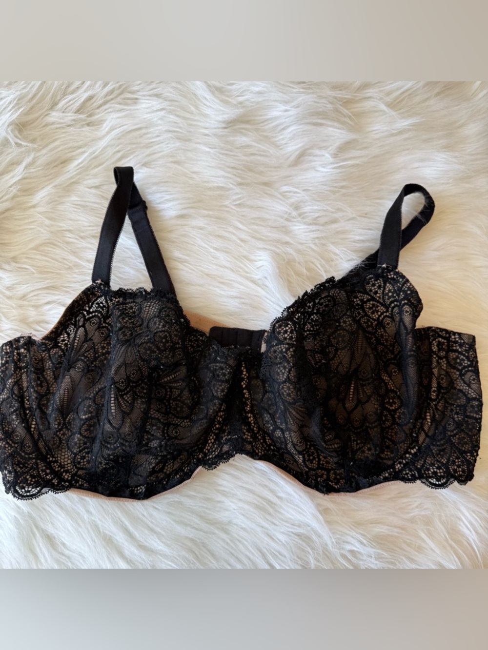 Torrid black lace unlined underwire balconette bra 46DD - Picture 2 of 9